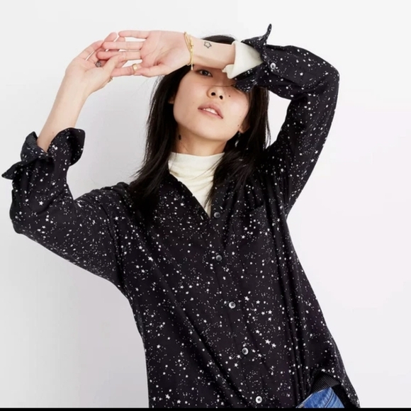 Madewell Oversized Ex-Boyfriend Shirt in Star Print Size S - Picture 2 of 15